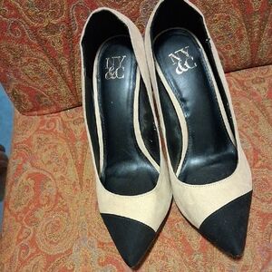 New York & Company Black and Cream Heels
